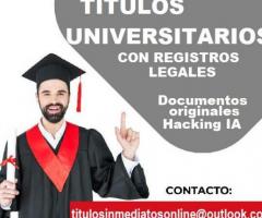 TITULOS UNIVERSITARIOS ORIGINALES CON REGISTROS LEGALES